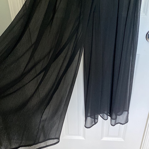 Abercrombie & Fitch Black Sheer Belted Wide Leg Pants - Picture 10 of 12